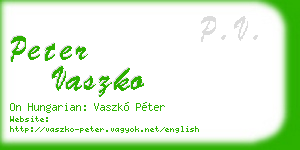 peter vaszko business card
