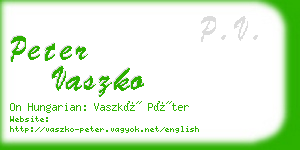 peter vaszko business card